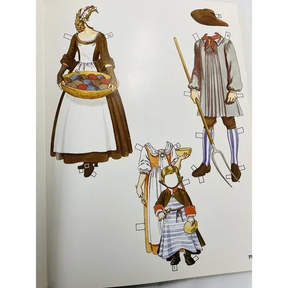 American Family of the Colonial Era  Kids Paper Dolls Tom Tierney UNCUT Vintage - Picture 8 of 12